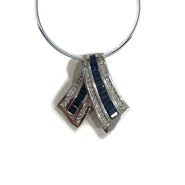 14K White Gold Sapphire Pendant Necklace for Women - Elegant Blue Gemstone Jewelry Gift for Birthday, Anniversary & Special Occasions