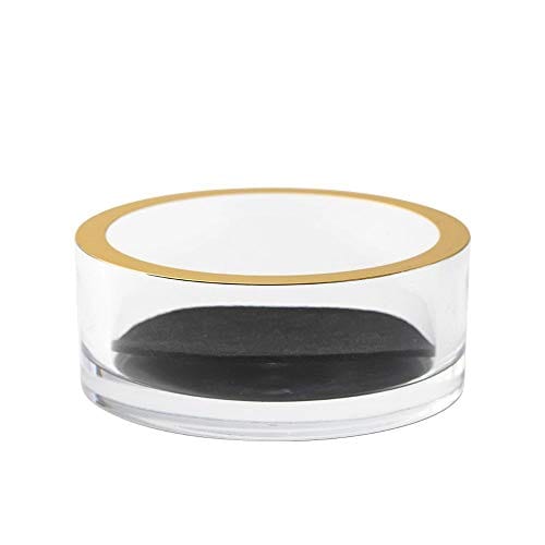 Premium Clear Acrylic Wine Bottle Coaster Set with Gold Rim - 2 Pack for Elegant Dining & Entertaining