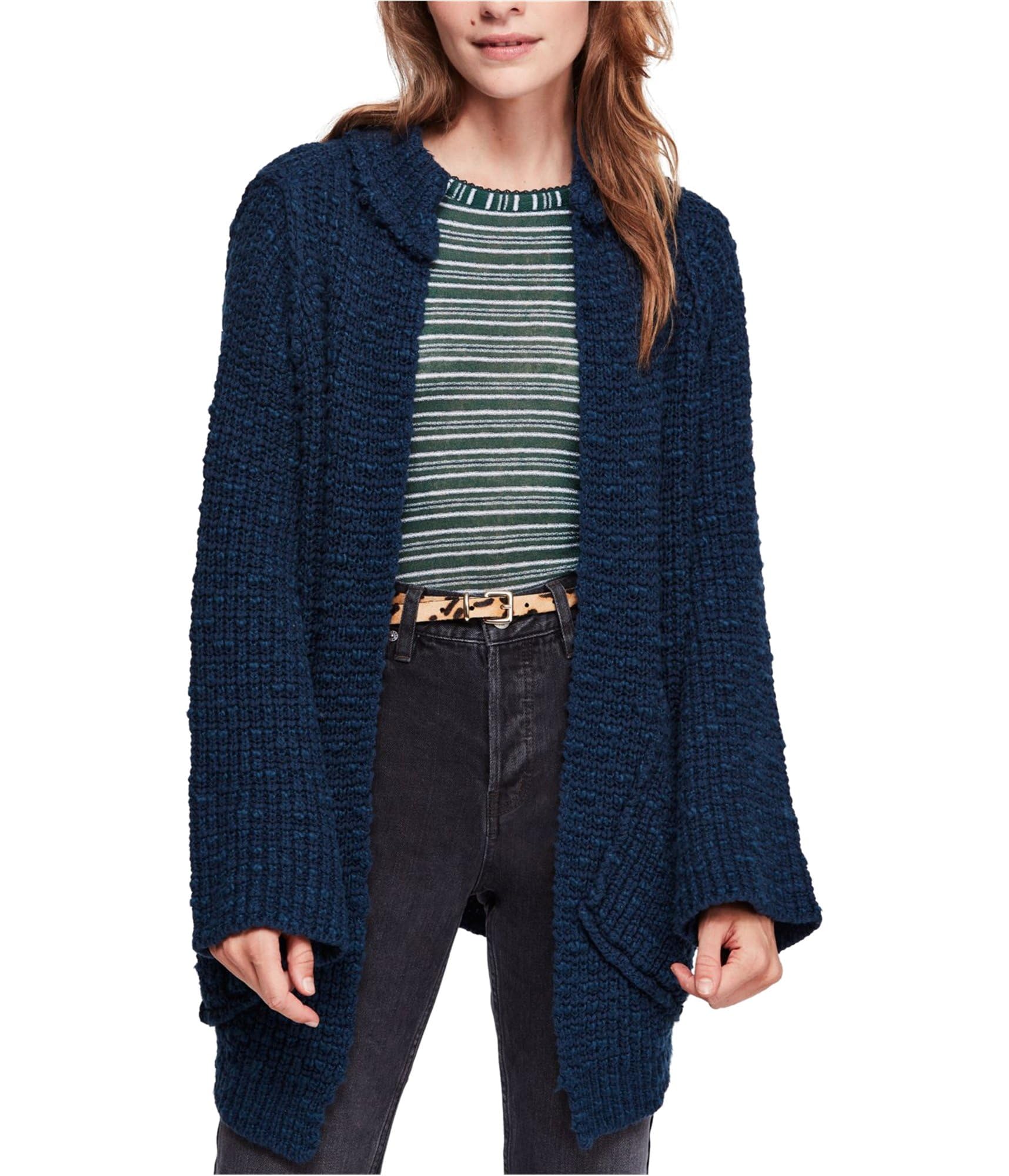 Free People Women's Waterfront Cardigan Sweater - Cozy Knit Open Front Long Sleeve Cover-Up for Beach, Vacation & Casual Outfits