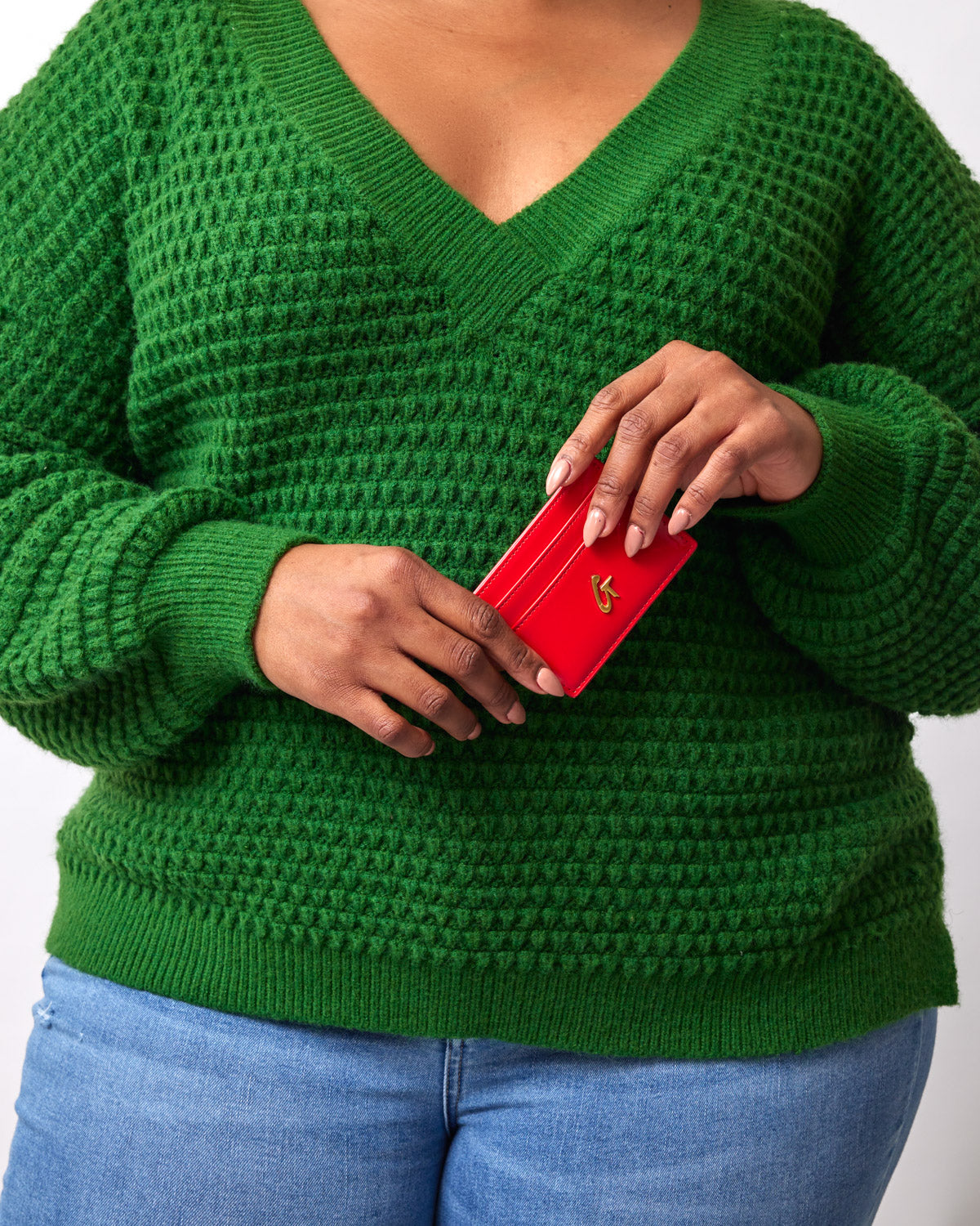 Premium Standard Gold Credit Card Holder with Mirror Red Finish - Stylish & Durable Wallet for Business Cards, Credit Cards, and ID (Perfect for Gifts, Travel & Everyday Use)