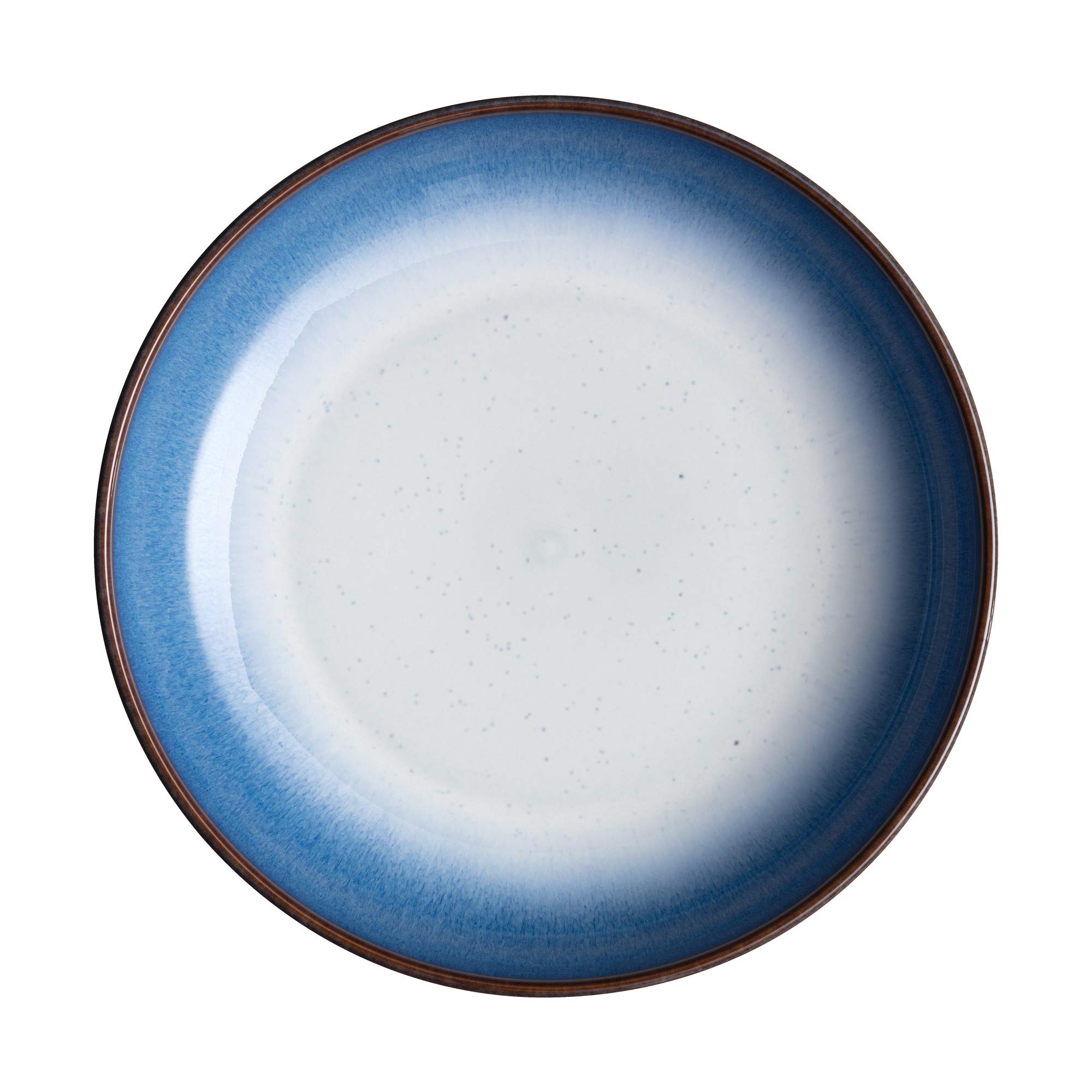 Denby Blue Haze Pasta Bowls Set of 4 - Microwave & Dishwasher Safe Ceramic Stoneware - Elegant Dinnerware for Italian Pasta, Salad, Soup - Perfect for Family Dinners & Entertaining Guests