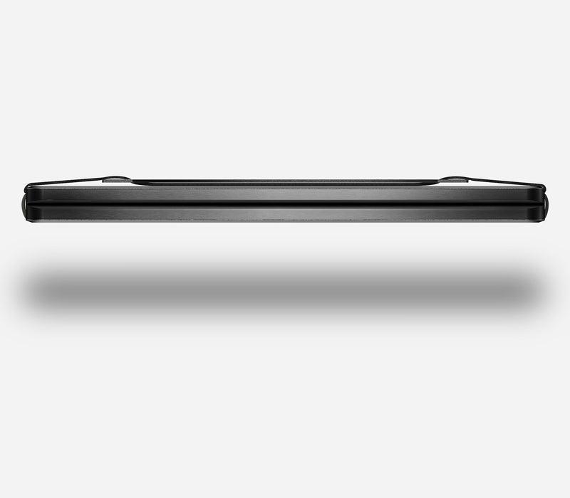 Slim Gunmetal Aluminum Minimalist Wallet with Cash Strap - RFID Blocking, Lightweight & Durable - Perfect for Travel, Everyday Carry & Business Use