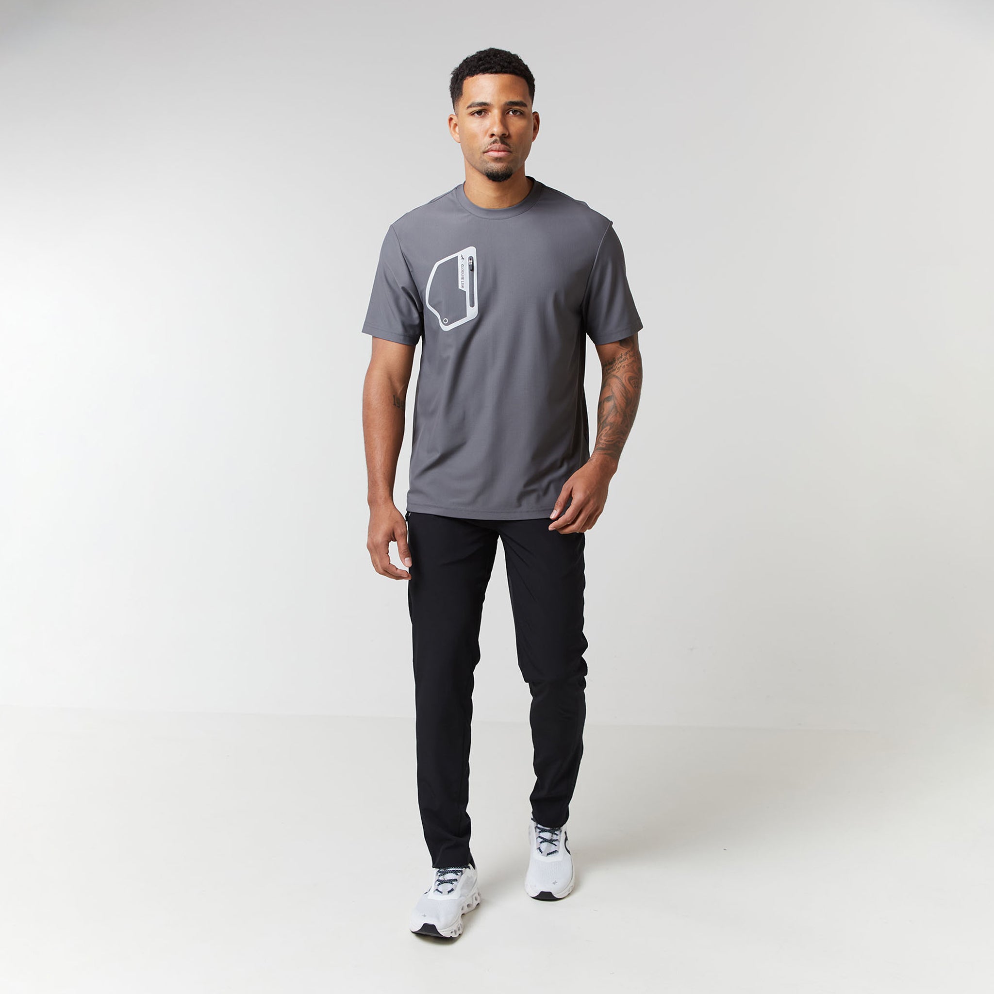Tech Pocket T-Shirt for Men - Comfortable Dark Grey Cotton Tee with Convenient Pocket | Perfect for Casual Wear, Workouts & Everyday Outfits