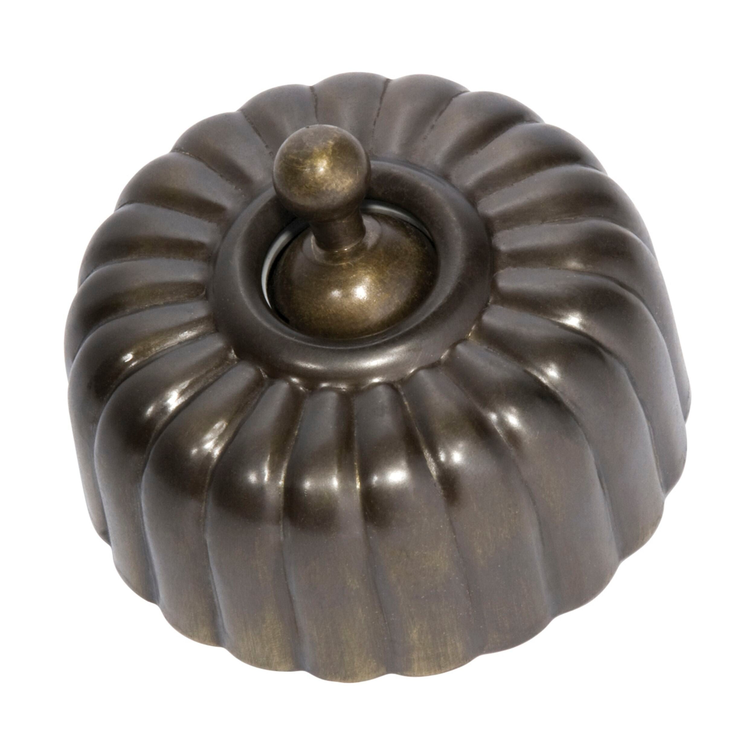 Vintage Brass 5570 Switch - Fluted Design, D55xP40mm - Perfect for Home Renovation & Electrical Upgrades