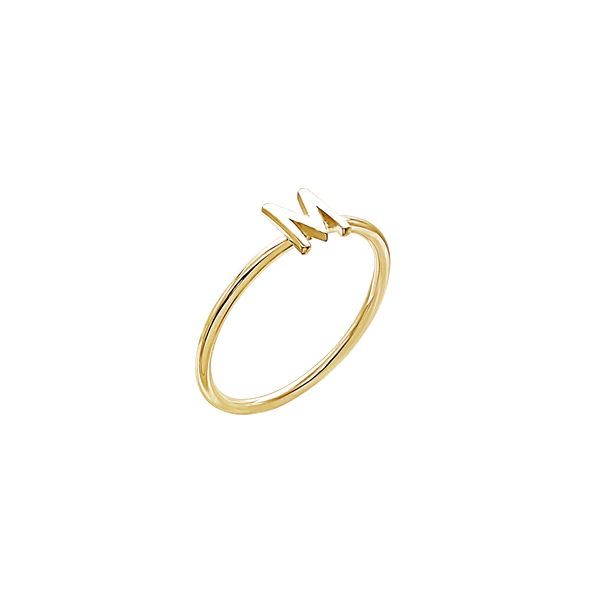 Amare Wear Initial Stackable Rings for Women - 24K Gold Plated Personalized Name Rings - Perfect for Gifts, Anniversaries, and Everyday Layered Jewelry Style