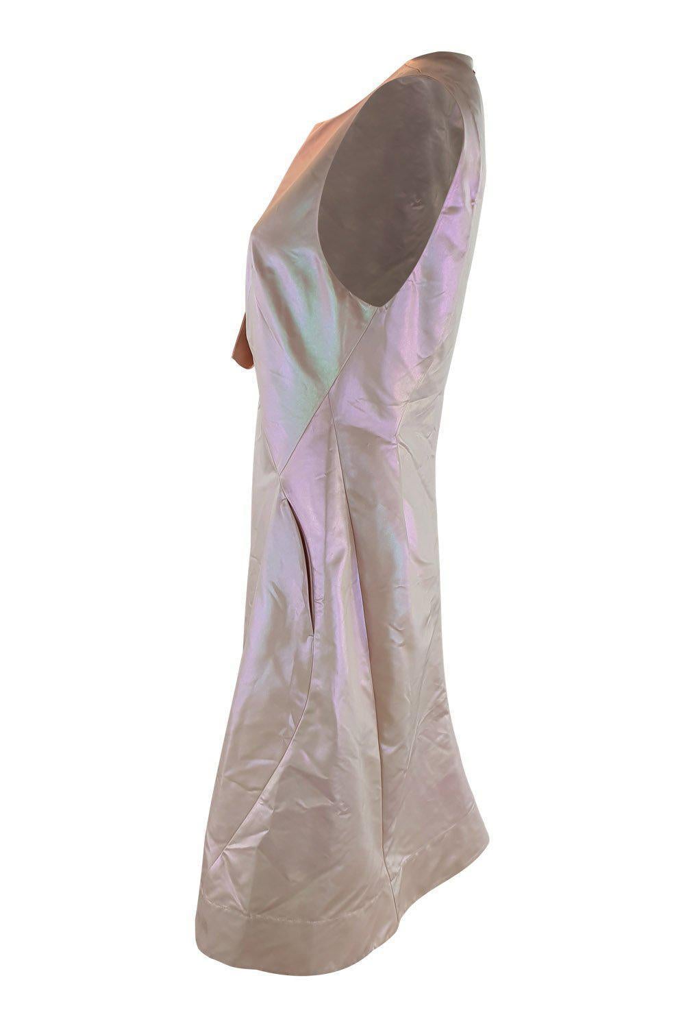 JIL SANDER Pale Pink Silk Blend Fit and Flare Dress Size FR 36 | Elegant Cocktail Party & Wedding Guest Dress