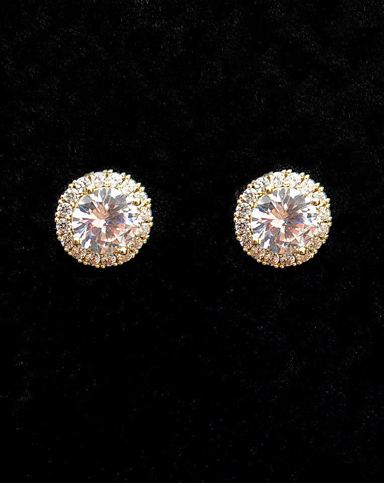 Elegant Wedding Earrings | Classic Crystal Halo Stud Earrings by Stephanie Browne – Perfect for Brides, Bridesmaids & Formal Occasions