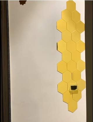 Hexagon 13-Pack Golden Acrylic Mirror Wall Stickers - Self-Adhesive Decorative Wall Decals for Home, Bedroom, Living Room & Office Decor
