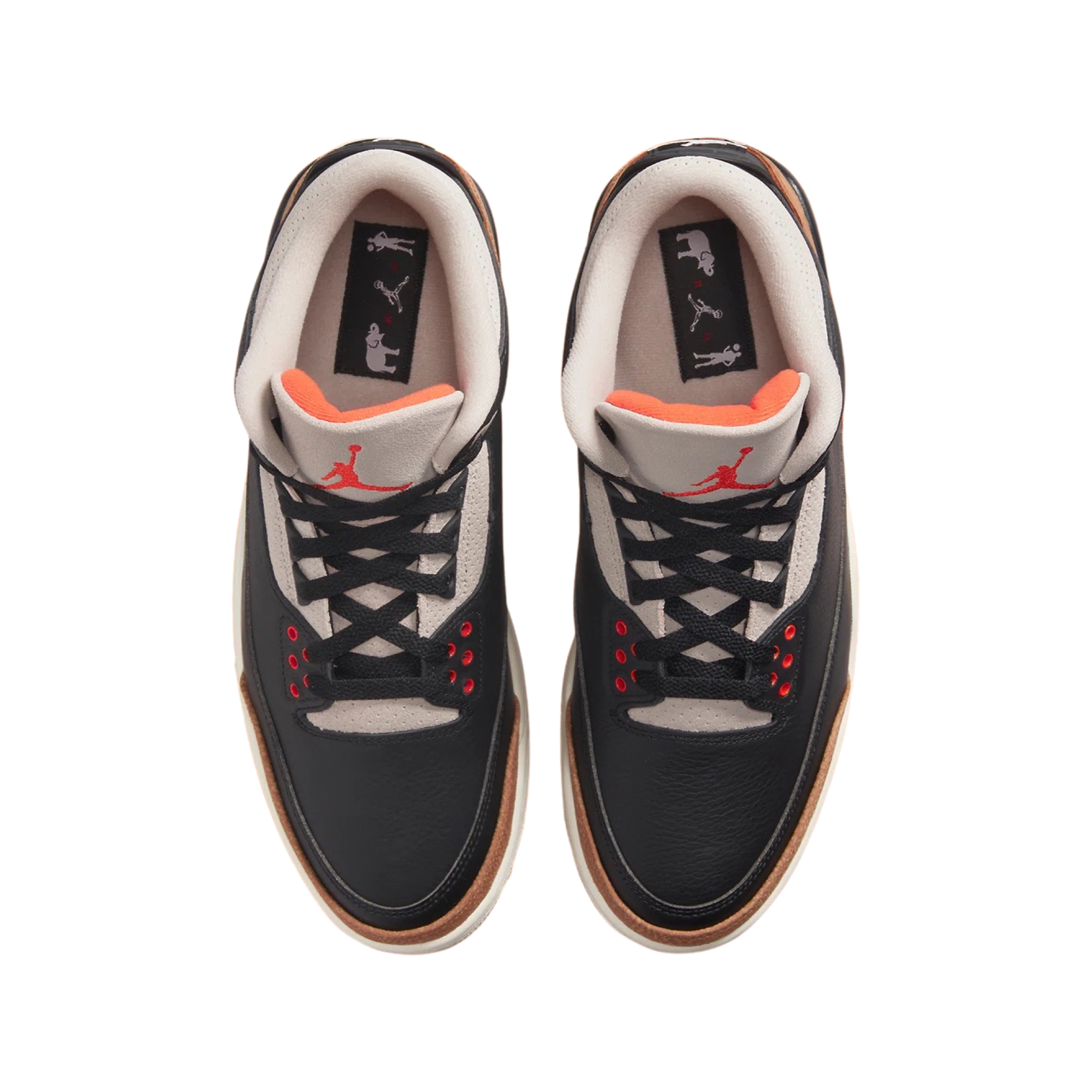 Air Jordan 3 Retro Fossil Stone Black Rush Orange Sneakers - Men's Basketball Shoes for Casual Wear & Street Style Fashion
