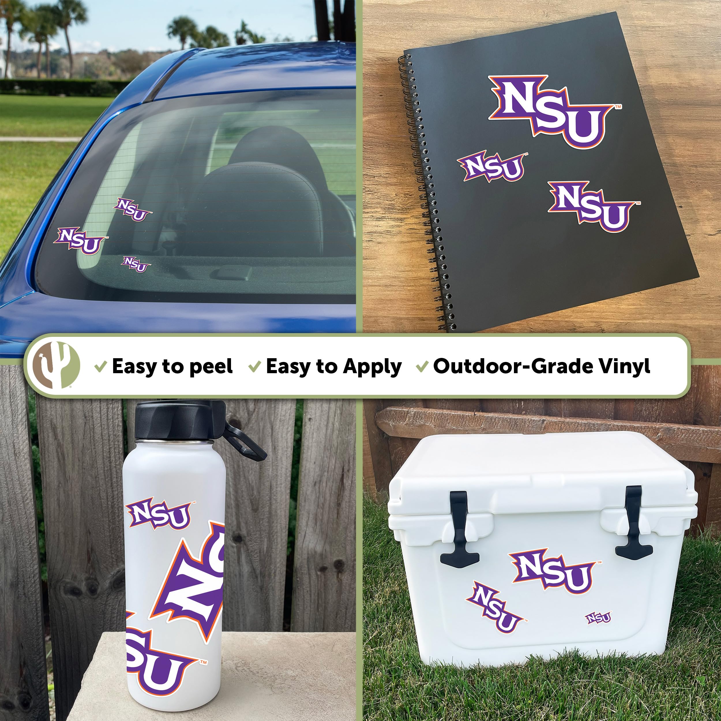 NSU Demons Vinyl Decals - Desert Cactus Northwestern State University Stickers for Laptop, Water Bottle, Car & Scrapbook | Durable & Waterproof | Perfect for School Spirit, College Gifts & Fan Accessories