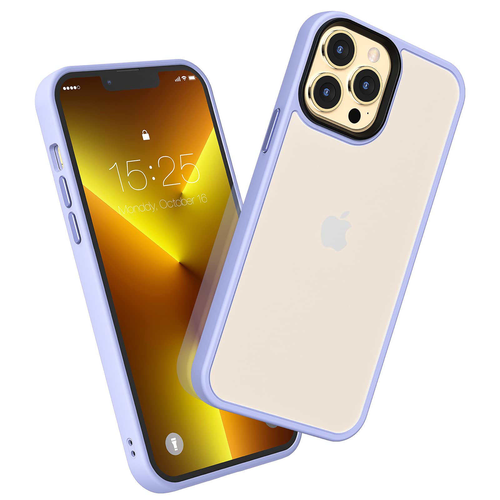 MATEPROX Matte Shockproof Phone Case for iPhone 13 Pro Max (6.7 inch 2021) - Non-Slip Protective Hard Back Cover with Bumper | Perfect for Work, Travel & Everyday Use - Purple