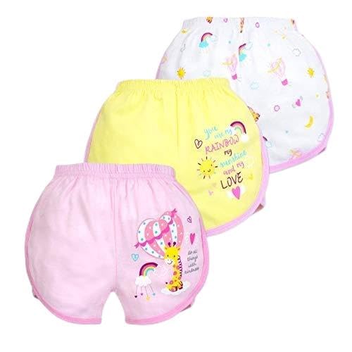 **Soft 100% Cotton Baby Girls' Shorts - 3-Pack (Kindness Collection) | Comfortable & Breathable for Summer Play, Outings & Casual Wear**