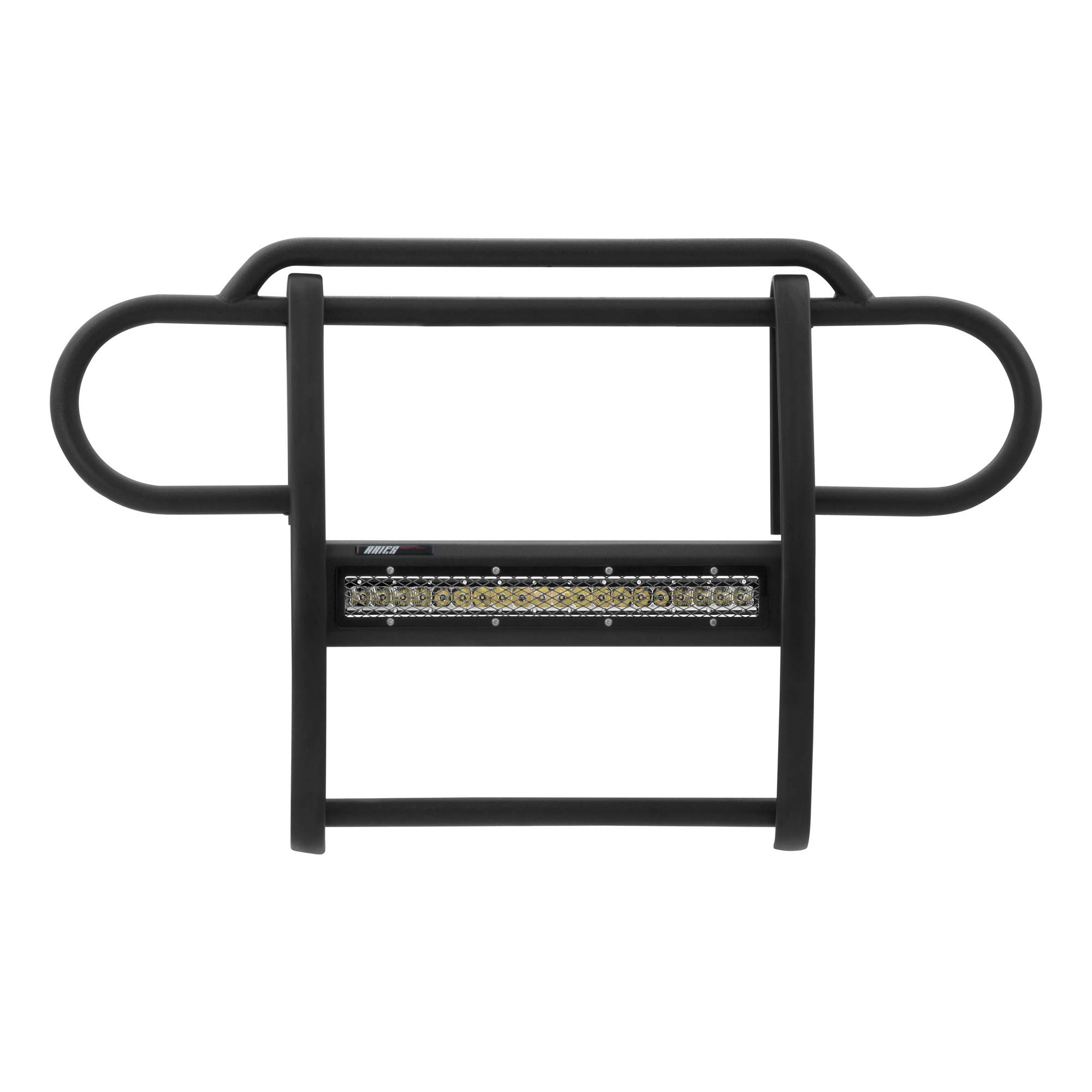 ARIES 2170000 Pro Series Black Steel Grille Guard with LED Light Bar for Jeep Wrangler JK (2007-2018) - Heavy Duty Off-Road Protection & Styling Upgrade for Adventure & Trail Riding