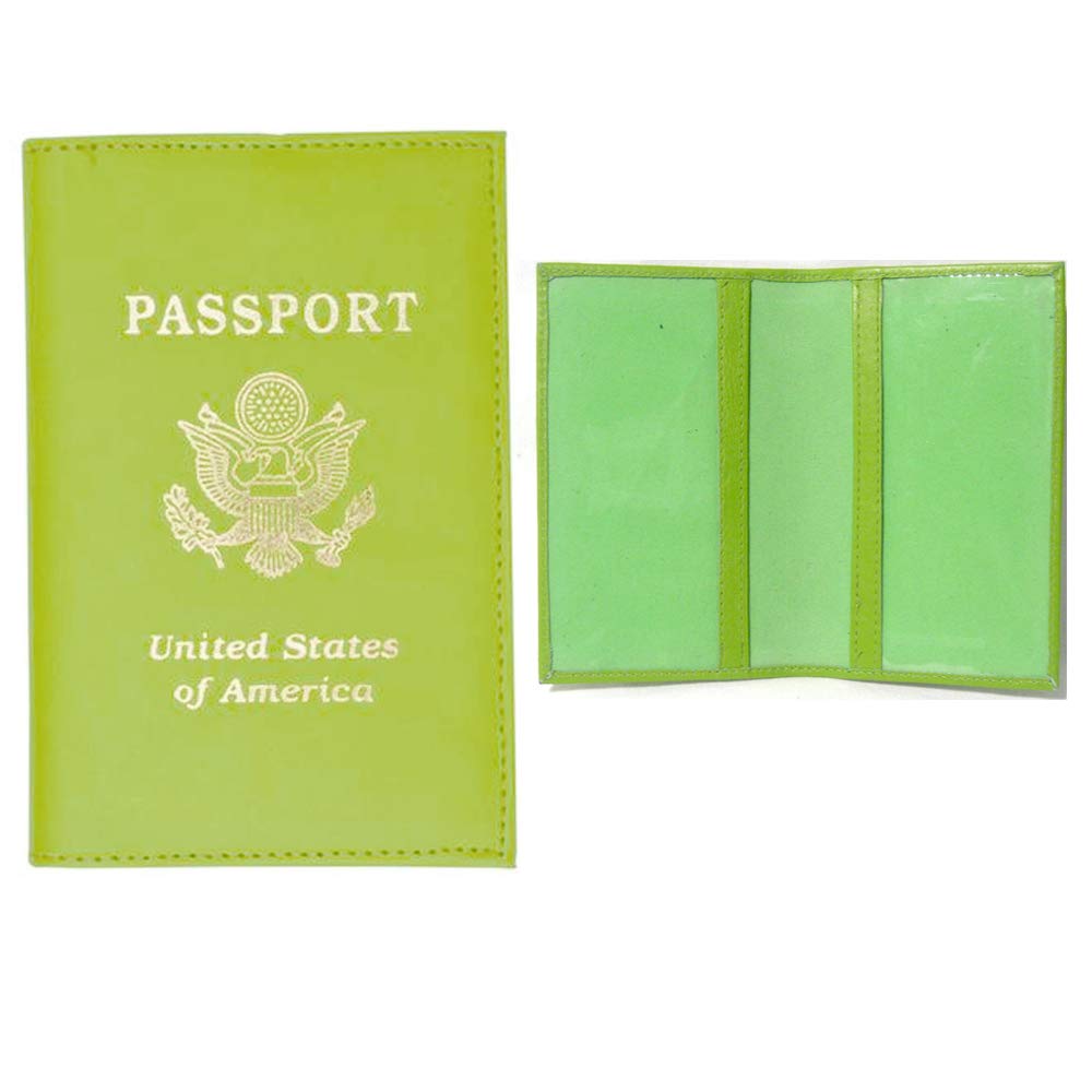 Genuine Leather Passport Holder Wallet - RFID Blocking Travel Organizer with Card Slots & ID Window - Perfect for International Trips & Airports (Green, US)