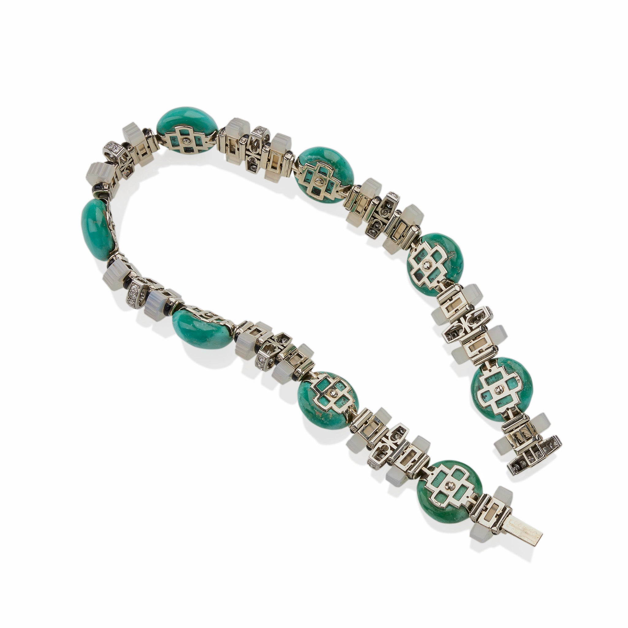 Mauboussin Turquoise, Chalcedony & Diamond Necklace for Women | Elegant Jewelry Gift for Anniversary, Wedding & Special Occasions