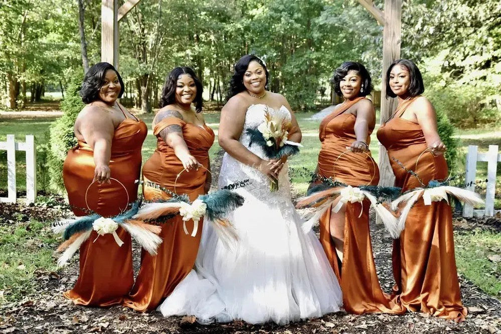 Elegant Mismatched Mermaid Bridesmaid Dresses with Side Slit - Long Formal Gowns for Weddings & Special Occasions (Style WG1867) | Perfect for Beach Weddings, Evening Receptions & Prom Events