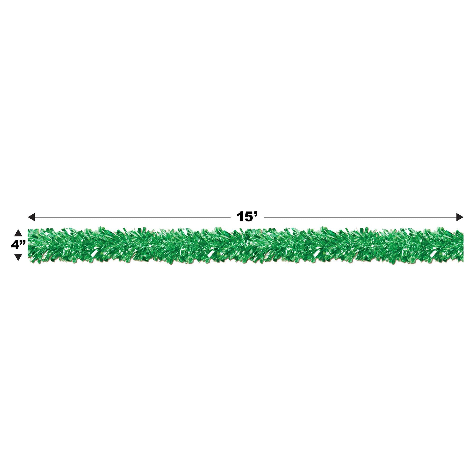 12 Pack Beistle 6-Ply Metallic Green Party Garland - Premium Holiday Decorations for Christmas, New Year, Birthday & Wedding Celebrations