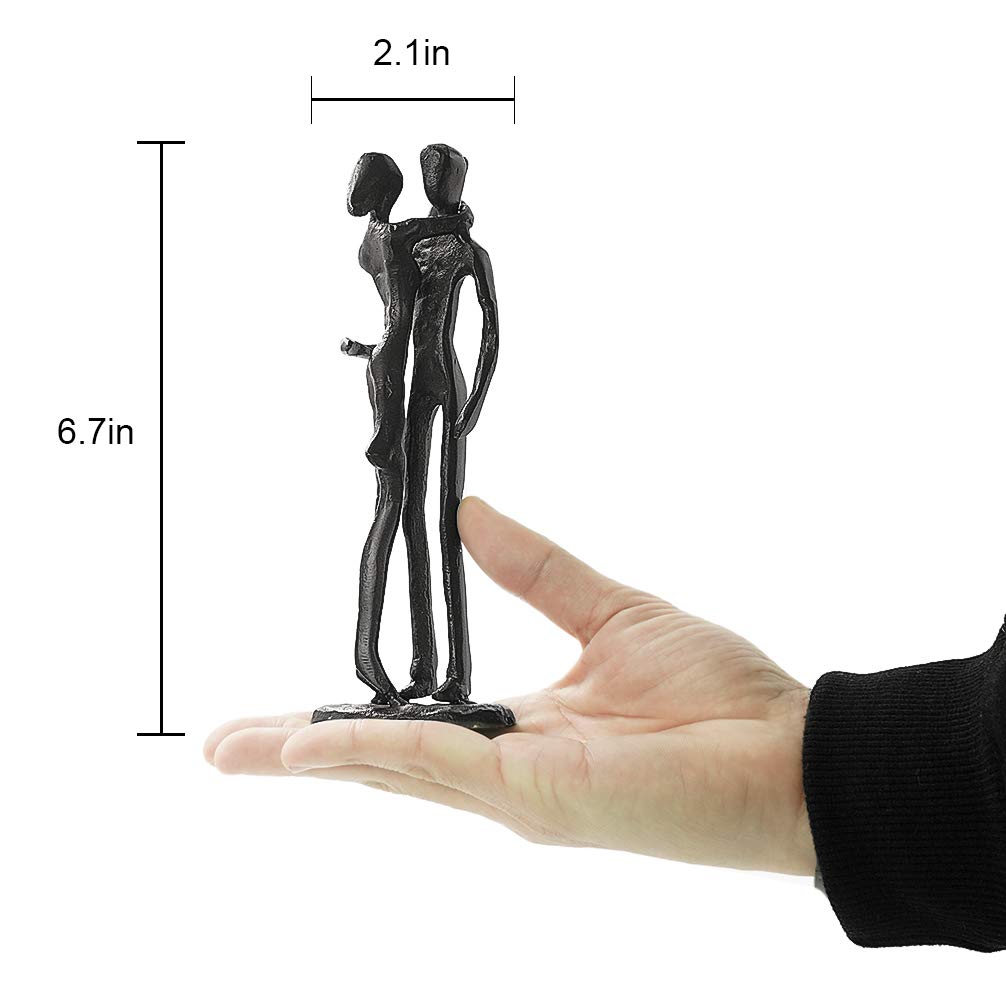 DreamsEden Romantic Couple Hug Sculpture - Cast Iron Anniversary & Valentine's Day Gift for Her/Him, Boyfriend, Girlfriend, Husband, Wife - Perfect for Home Decor, Wedding Gift & Romantic Surprises