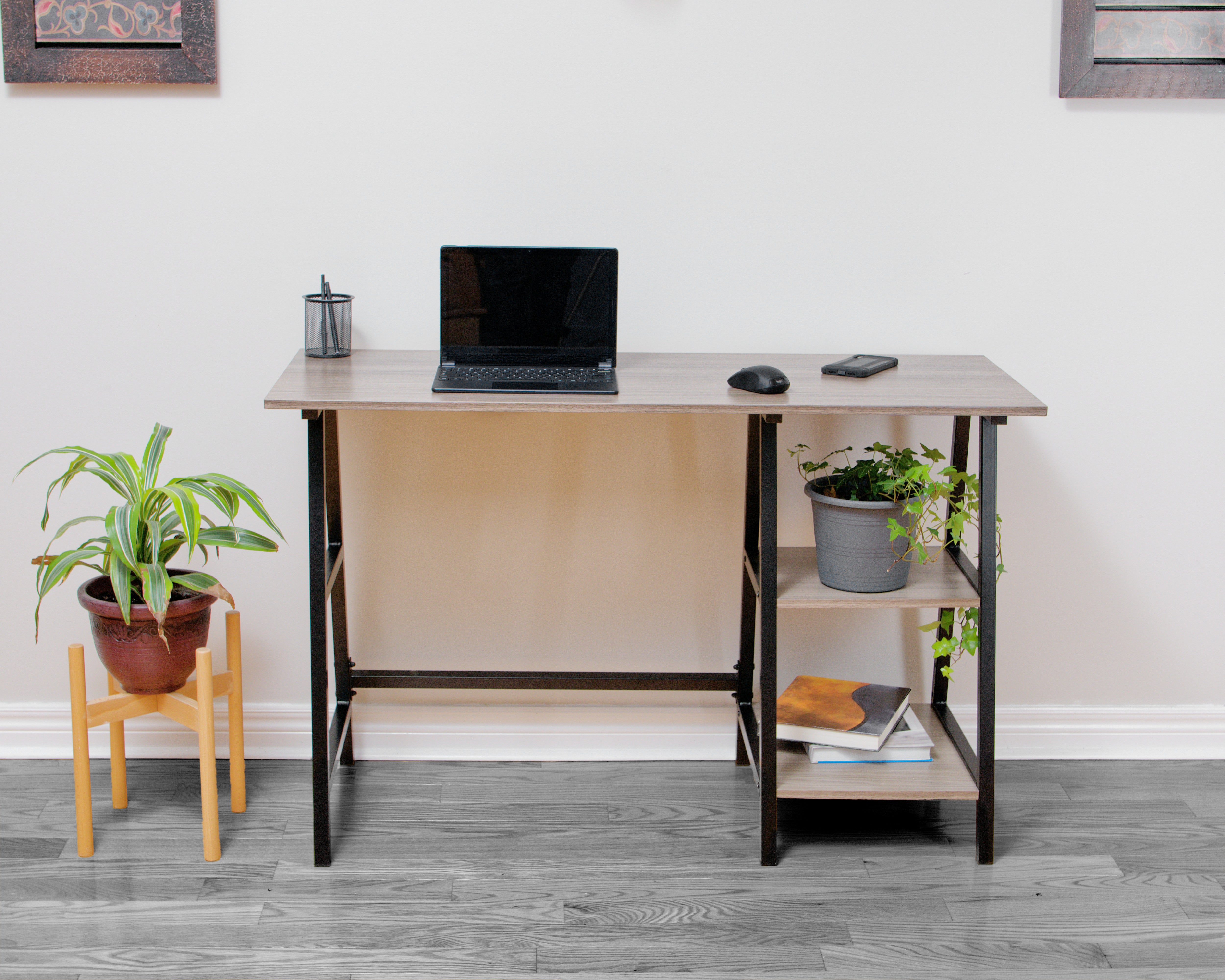 1923BR Modern Office Computer Desk in Smoke Grey - Ergonomic Workstation for Home & Office - Perfect for Remote Work, Study, and Gaming Setup