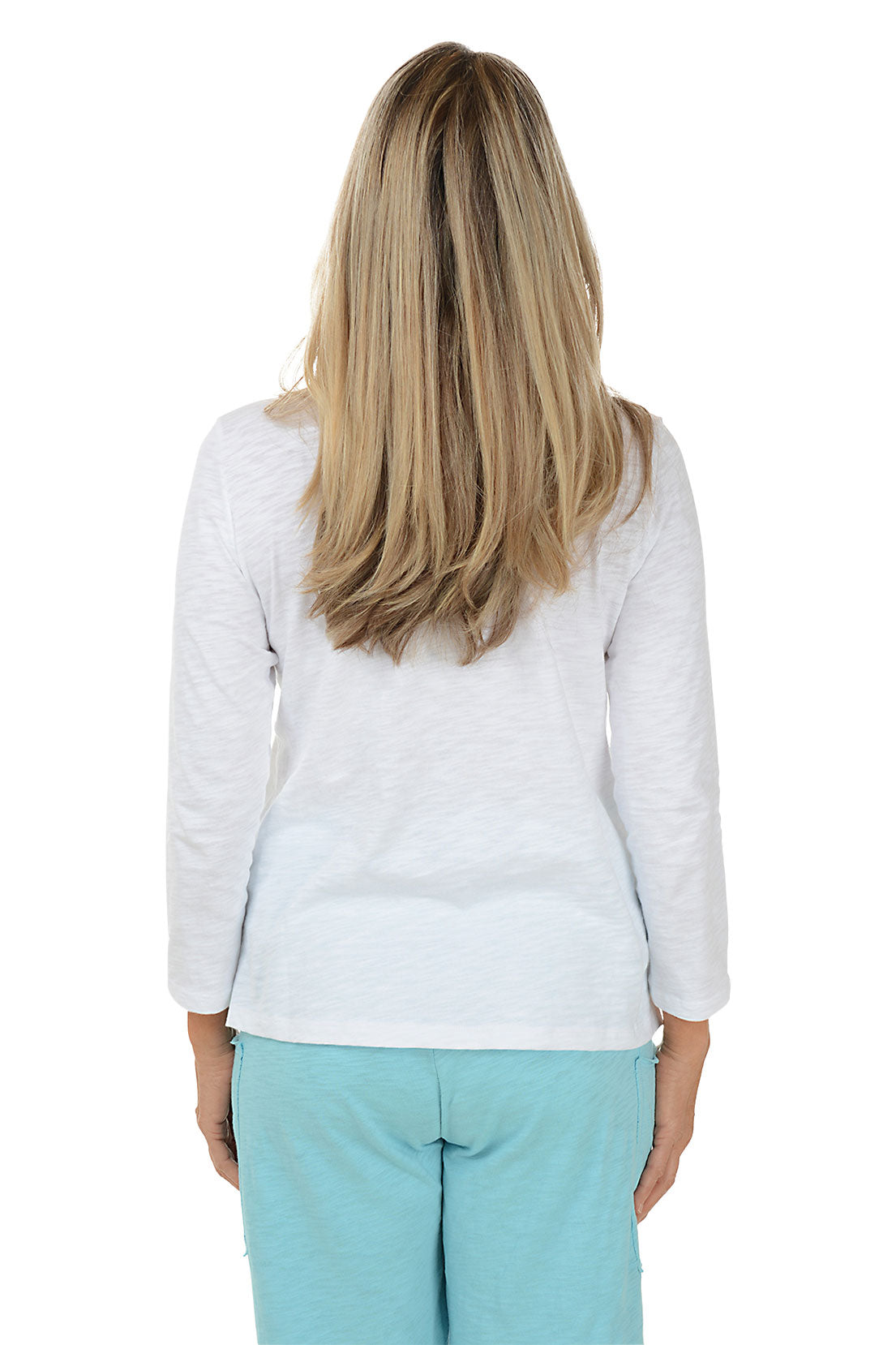 Stylish High Low 3/4 Sleeve Knit Top for Women - Trendy Asymmetrical Hem Casual Blouse for Everyday Wear & Office Outfits