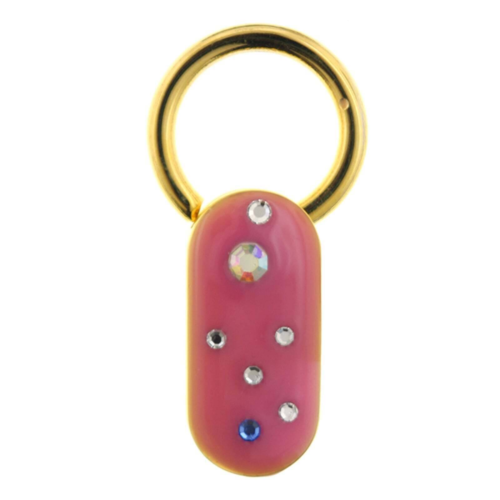1928 Vintage Enamel Keychain with Multicolor Crystals - Elegant Oblong Key Ring for Women, Perfect Gift for Birthday, Anniversary & Everyday Carry