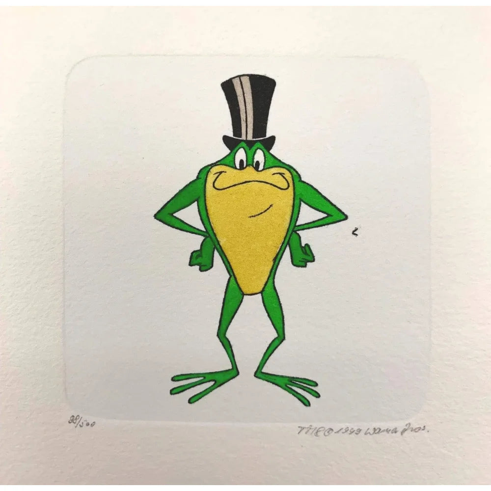 Hand-Painted Michigan J. Frog Etching Artwork by Sowa & Reiser #D/500 - Looney Tunes Collectible for Home Decor & Animation Fan Gifts