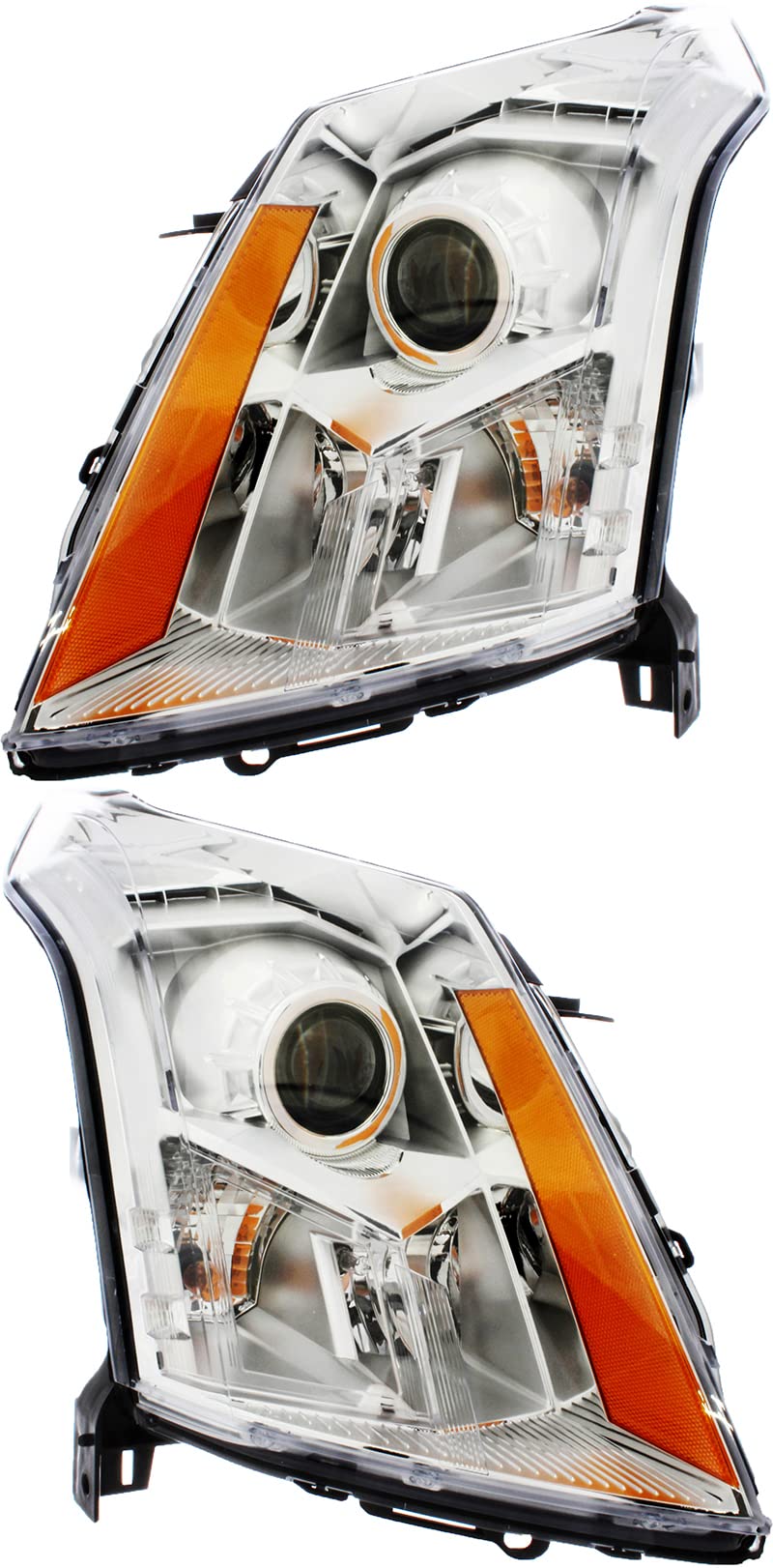 2010-2013 Cadillac SRX Replacement Headlights Set - Halogen Compatible Driver & Passenger Side Lamps - Perfect for Night Driving & Auto Upgrades