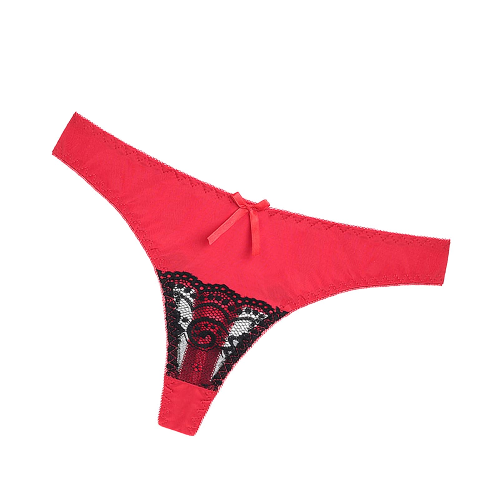 Sexy Lace Thong Panties for Women - Seamless Low Waist Solid Color Underwear with Patchwork Design | Perfect for Date Night & Everyday Wear