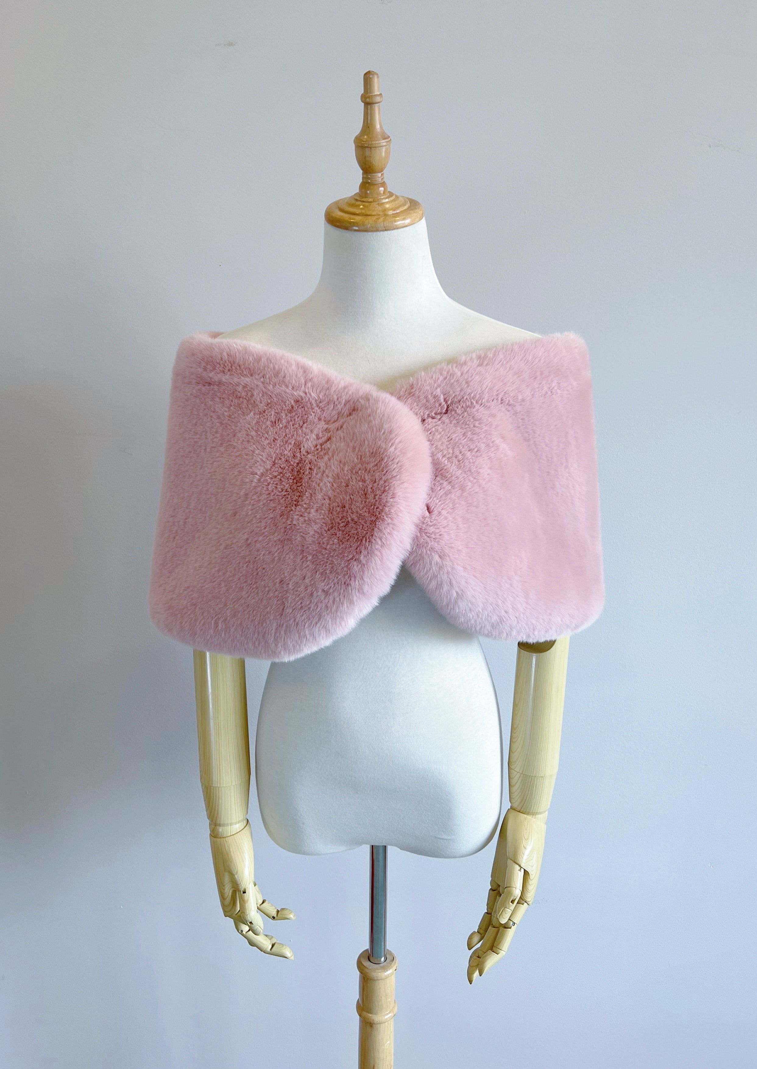 Serena Pin05 Pink Fur Wrap - Cozy & Stylish Winter Shawl for Women | Perfect for Parties, Weddings & Cold Weather Fashion