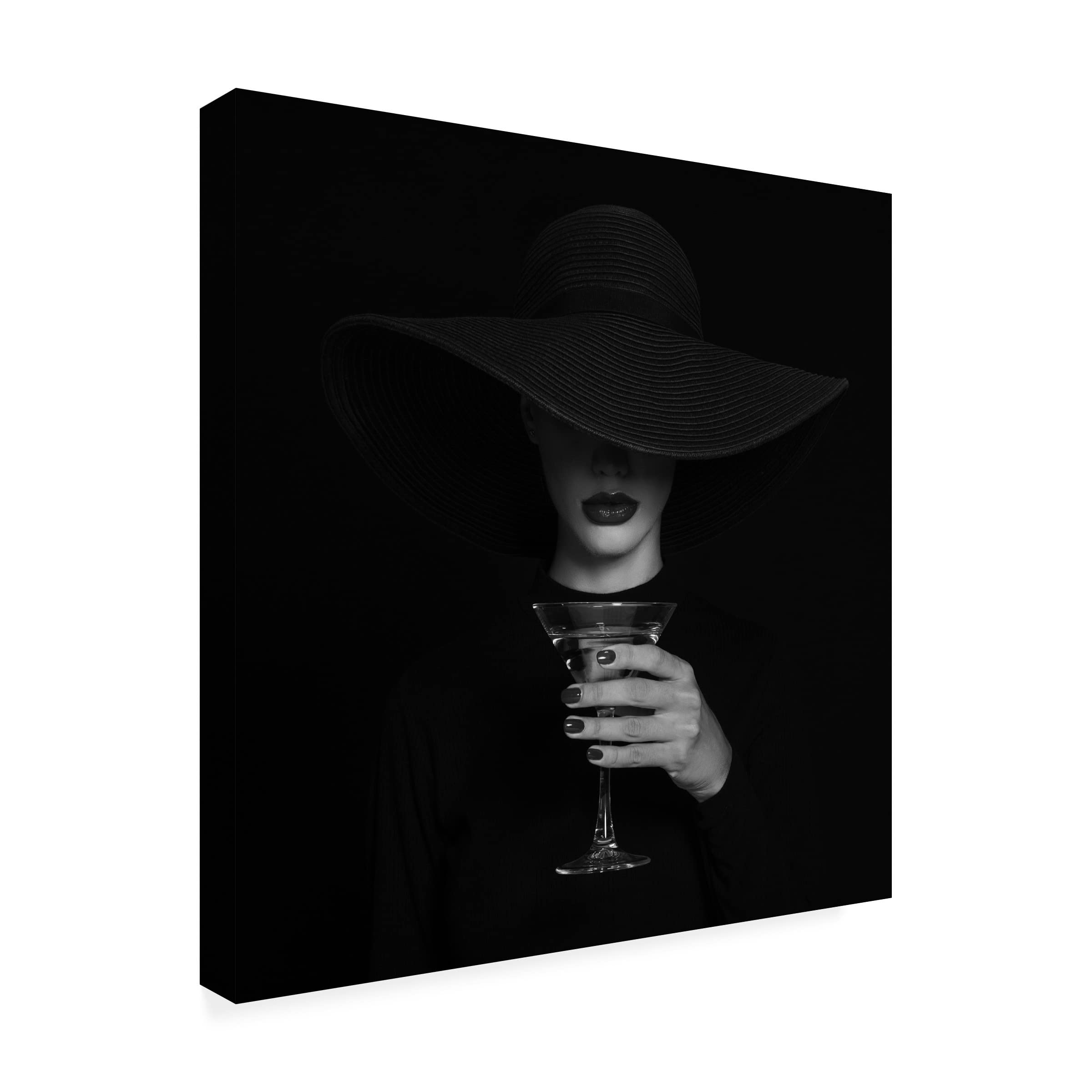 Trademark Fine Art 'A Martini Glass' Canvas Wall Art Print by Refat - Elegant Home Bar Decor for Living Room, Dining Area & Office