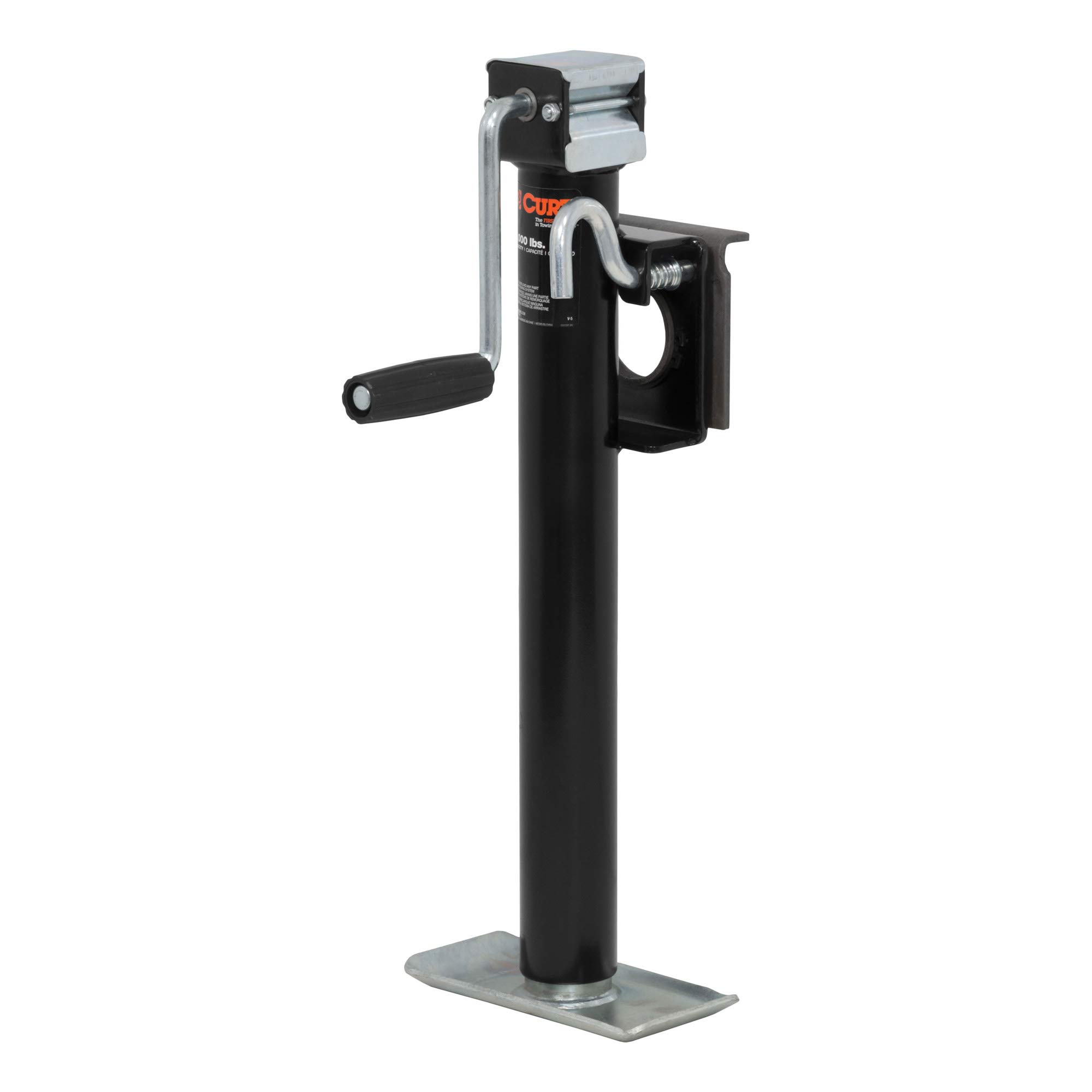 CURT 28306 Weld-On Bracket-Style Swivel Trailer Jack - 2000 lbs Capacity, 14.5 Inches Vertical Travel - Heavy Duty Trailer Stabilizer for Boats, RVs & Utility Trailers