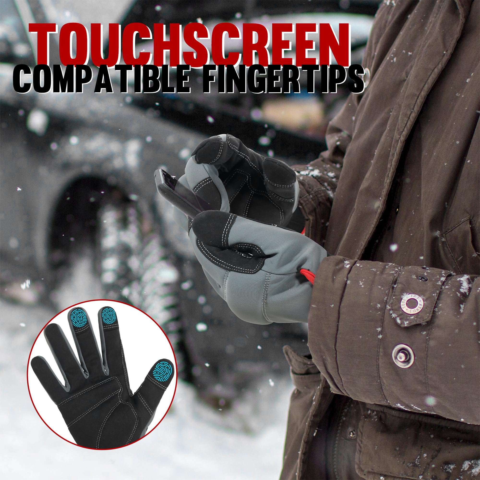 Handlandy Touch Screen Work Gloves - Mechanic & Yard Gloves for Men/Women - Durable & Flexible for Outdoor Jobs