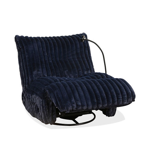 Blue Swivel Glider Recliner Chair with Cell Phone Holder - Comfortable Modern Rocking Recliner for Living Room, Nursery & Office - Perfect for Relaxing, Nursing & Watching TV