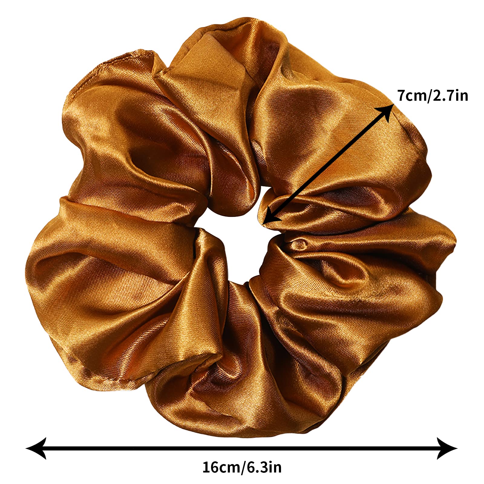 4pcs Silk Satin Hair Scrunchies for Women - Soft Oversized Hair Ties, Elastic Ponytail Holders, Hair Accessories in Light Brown, Coffee, Dark Brown & Off-White | Perfect for Work, Gym, Travel & Everyday Styling