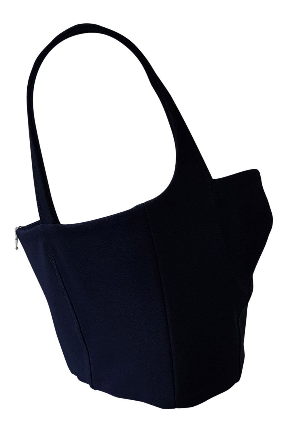 DION LEE Navy Blue Strappy Utility Bustier Top | UK Size 12 | Women's Fashion Corset Top for Night Out, Party & Layering