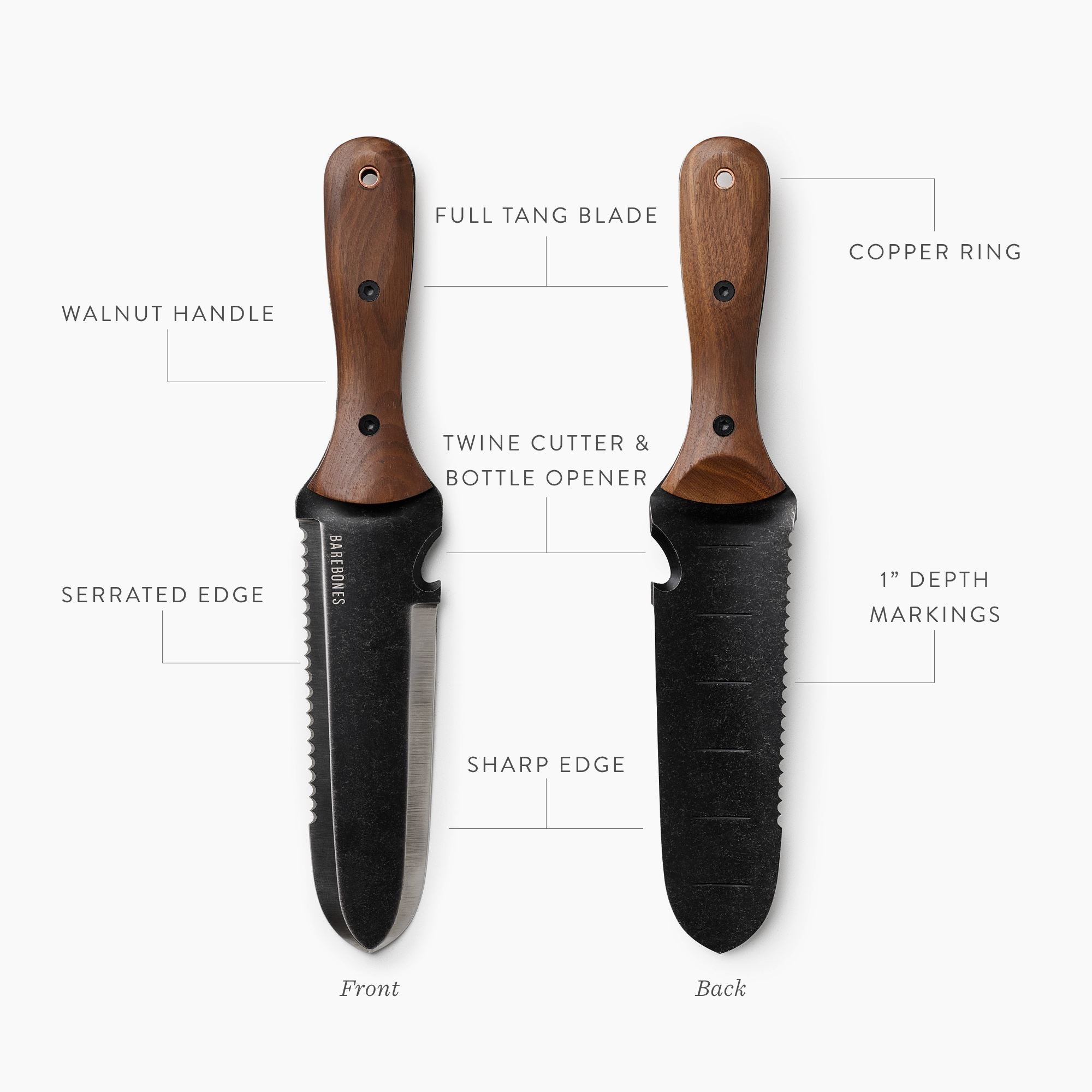 Hori Hori Classic Japanese Garden Knife - Stainless Steel Multi-Purpose Digging Tool for Gardening, Camping & Survival - Perfect for Weeding, Planting & Outdoor Adventures