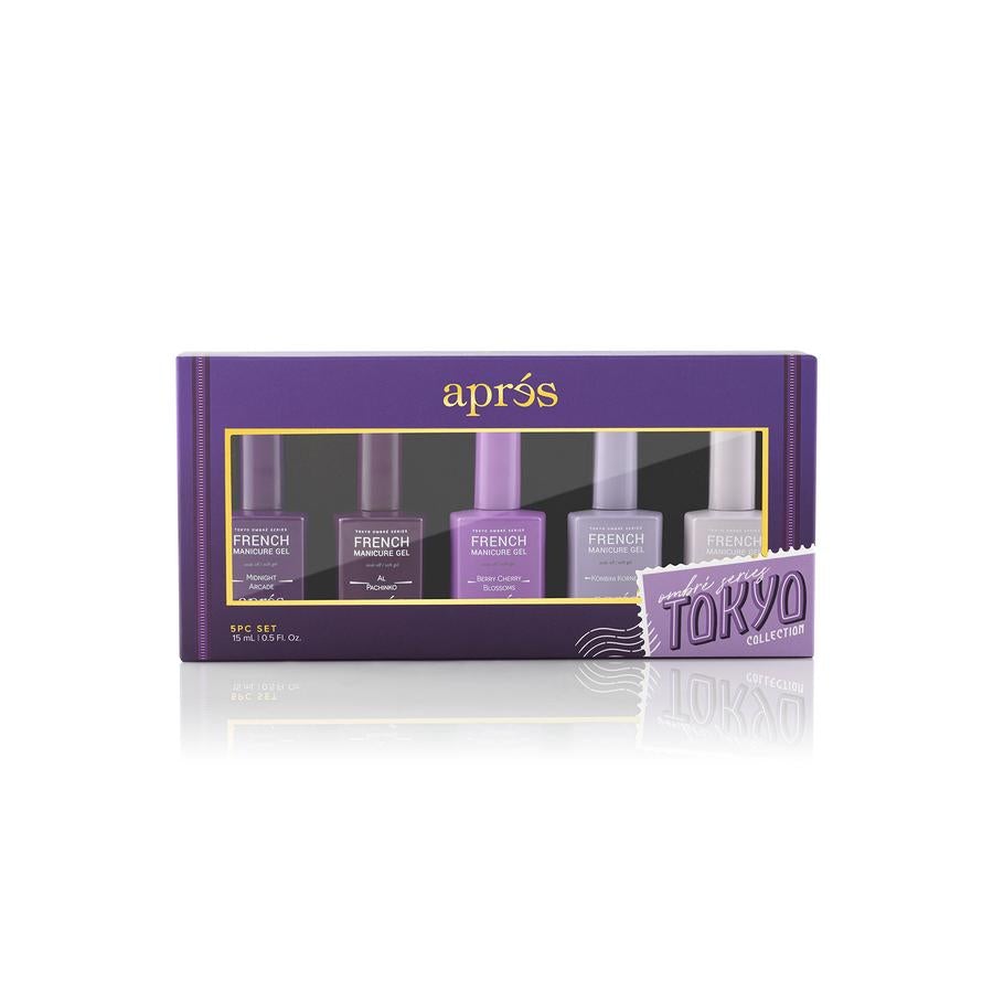 Apres French Manicure Ombre Series Tokyo Set - Professional Gel Nail Kit for Salon & Home Use, Perfect for Bridal, Party & Special Occasion Nail Art