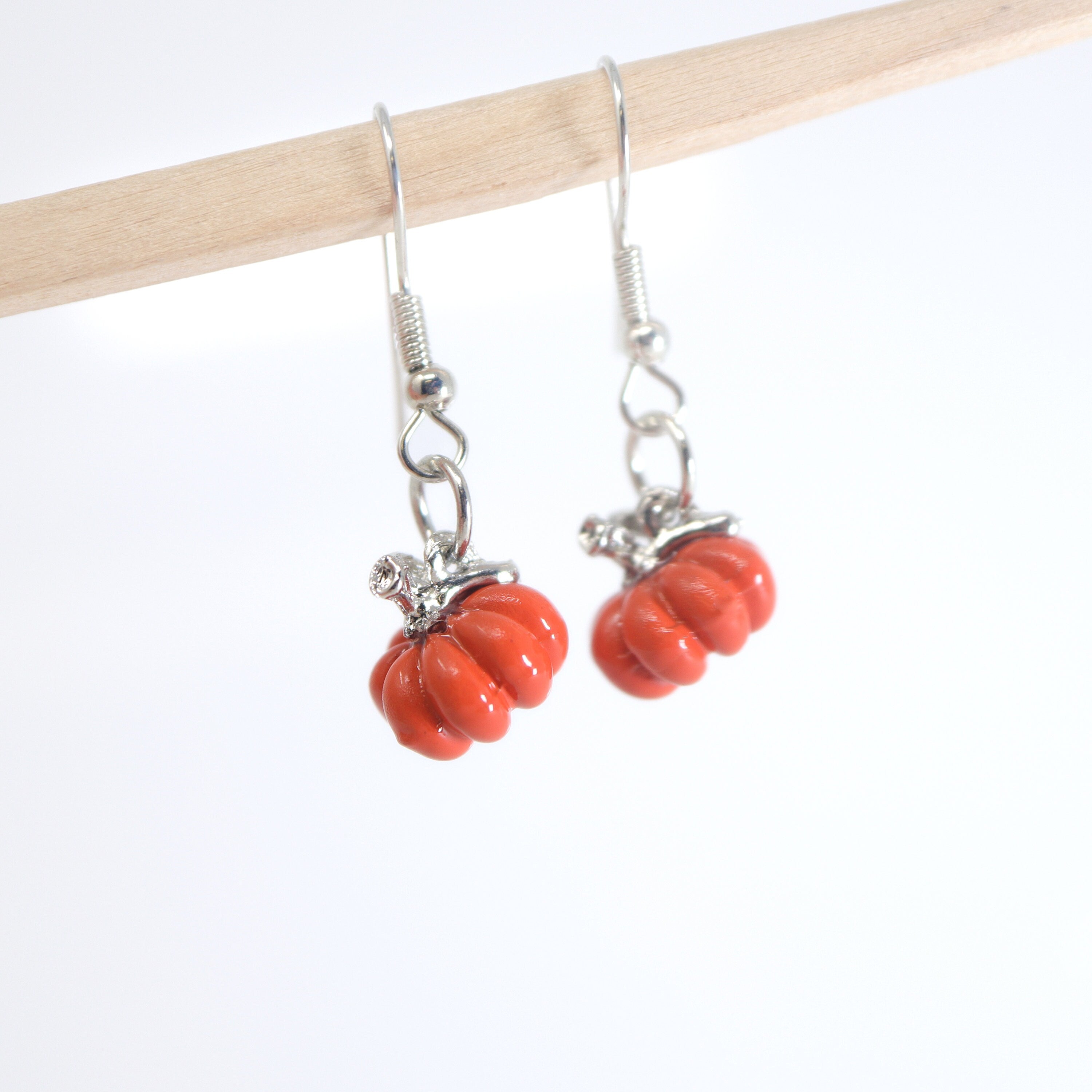 Halloween Pumpkin Drop Earrings - Dainty Cute Long Statement Earrings for Women | Perfect for Halloween Costume Parties & Spooky Outfits