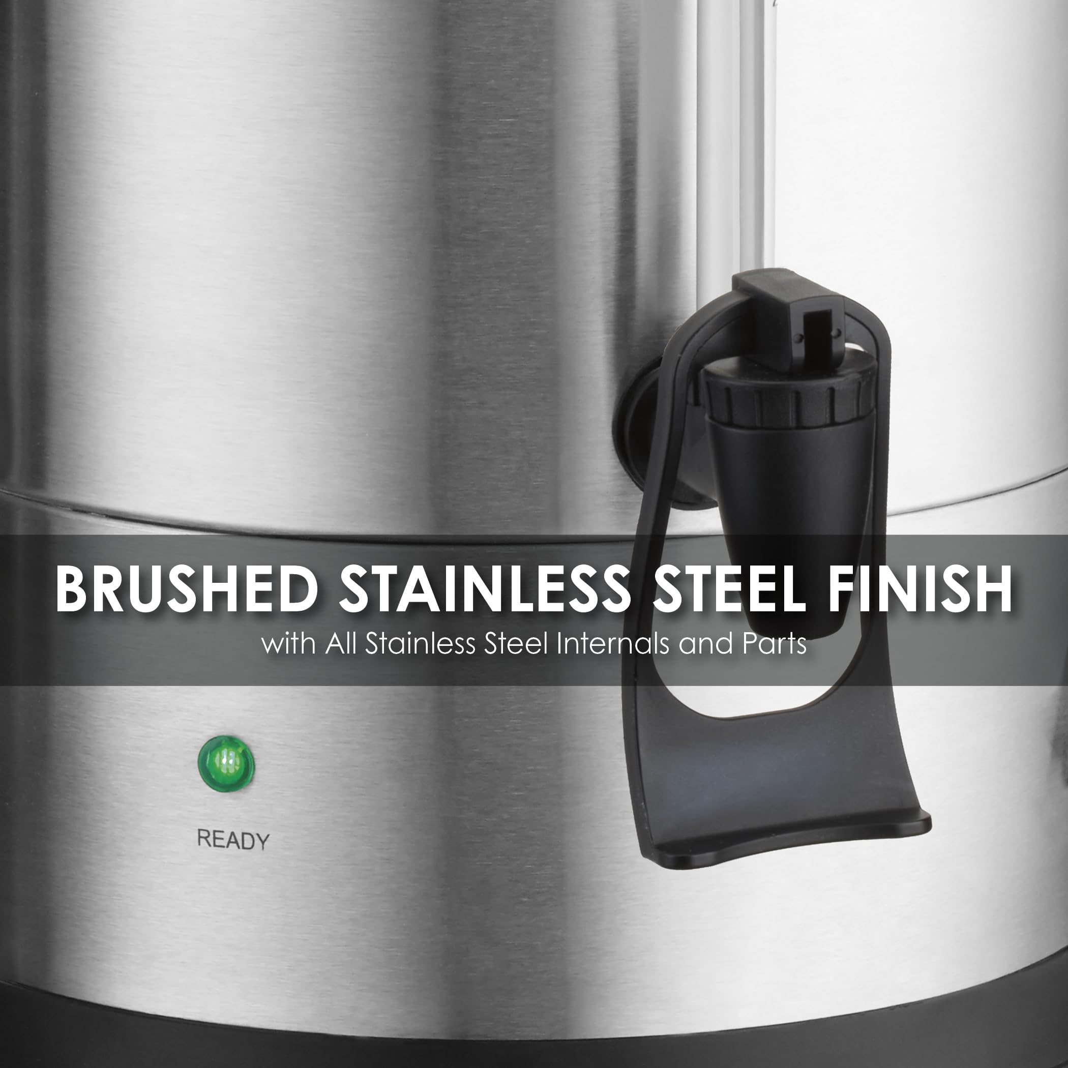 Waring Commercial WCU550 55-Cup Stainless Steel Coffee Urn - Heavy Duty Commercial Coffee Maker for Large Events, Catering & Offices - Silver