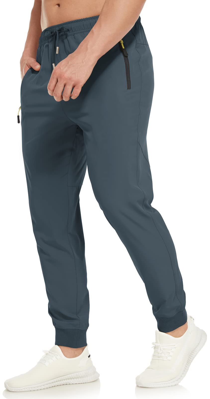 SPOSULEI Men's Lightweight Joggers - Quick Dry Athletic Hiking Pants with Zipper Pockets for Running, Gym & Outdoor Workouts - Perfect for Travel and Casual Wear
