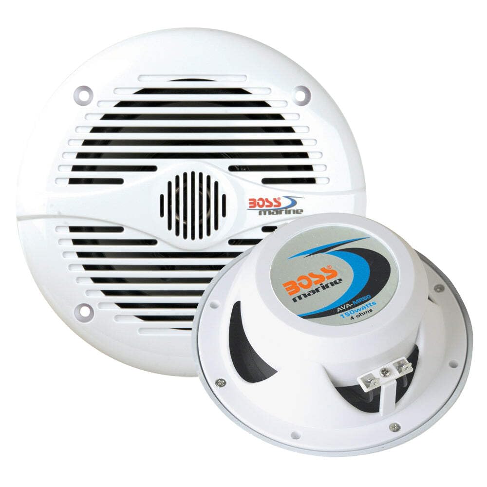BOSS Audio MR60W 6.5 Inch 2-Way Car & Marine Speaker - 200 Watts Peak Power, Waterproof White - Perfect for Boats, Trucks & Off-Road Vehicles