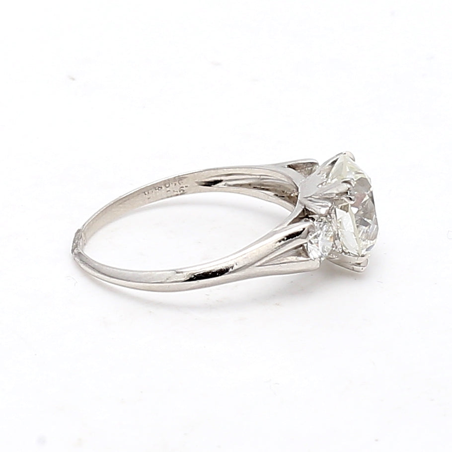 2.79 Carat Old European Cut Diamond Engagement Ring in 14K White Gold – Vintage Inspired Bridal Jewelry for Weddings & Proposals