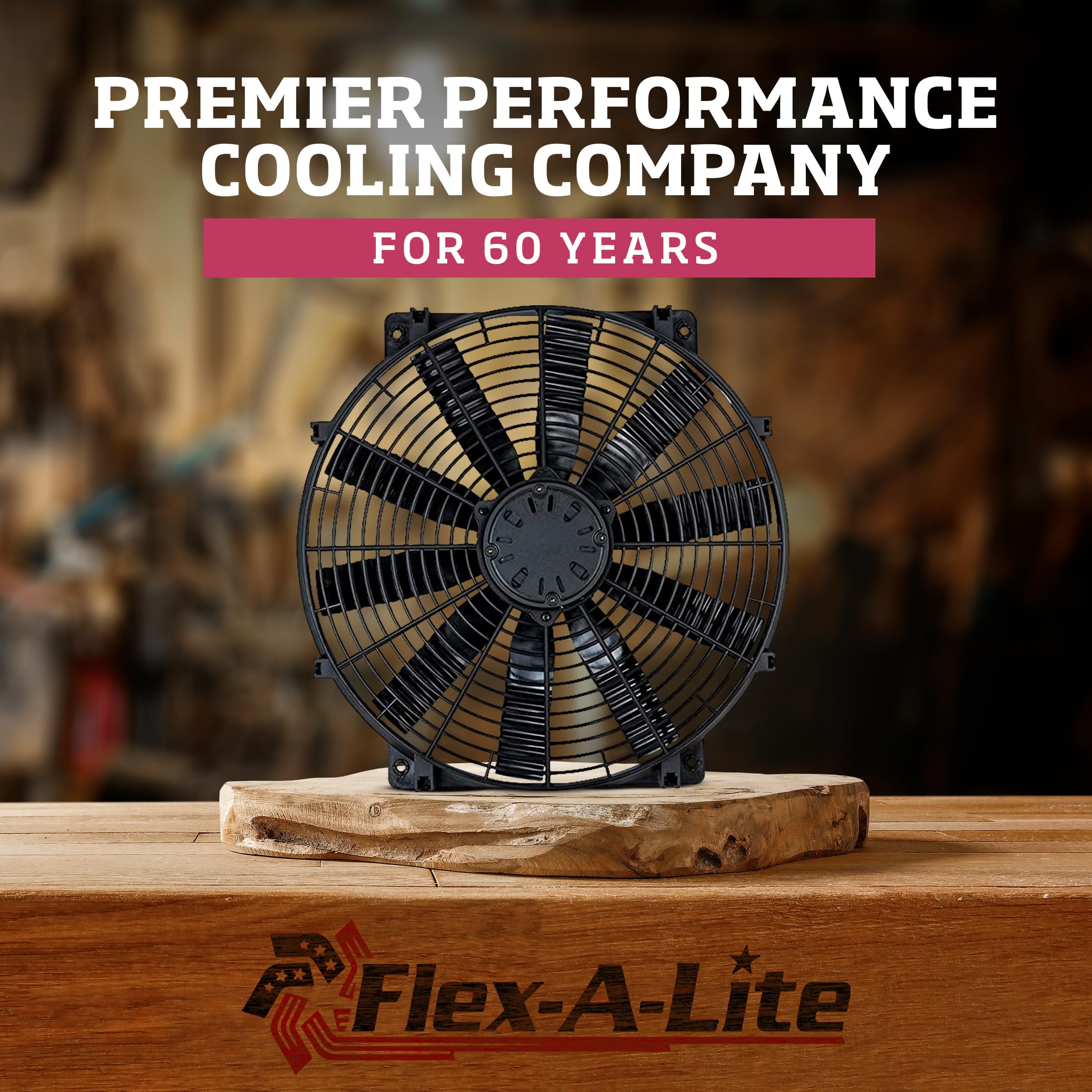 14 Inch Black Reversible Electric Fan - Trimline Pusher-Puller Fan (114) for Car Cooling & Ventilation | Perfect for Vehicles, Garages & Workspaces