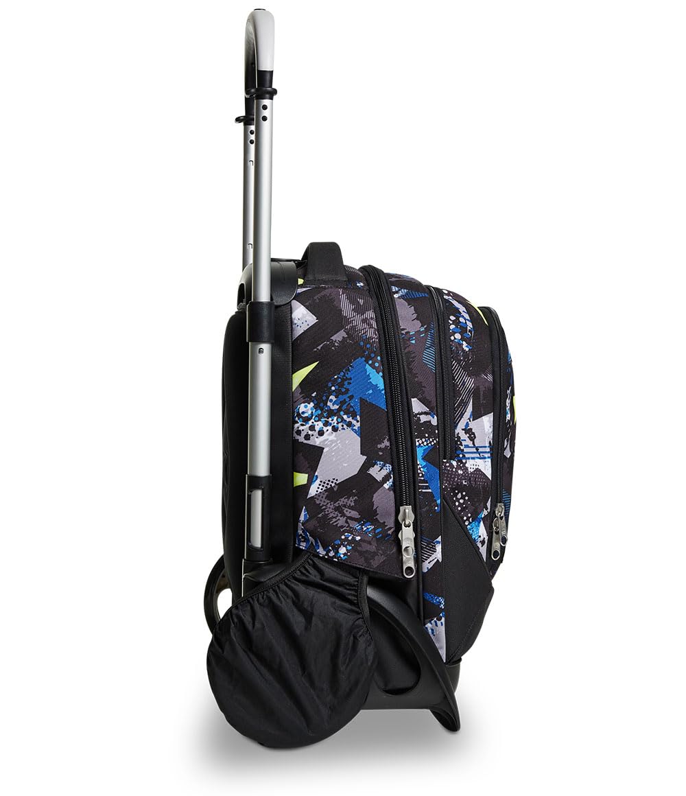 Zaino Trolley 2-Wheel Jet Black Backpack for Travel & School