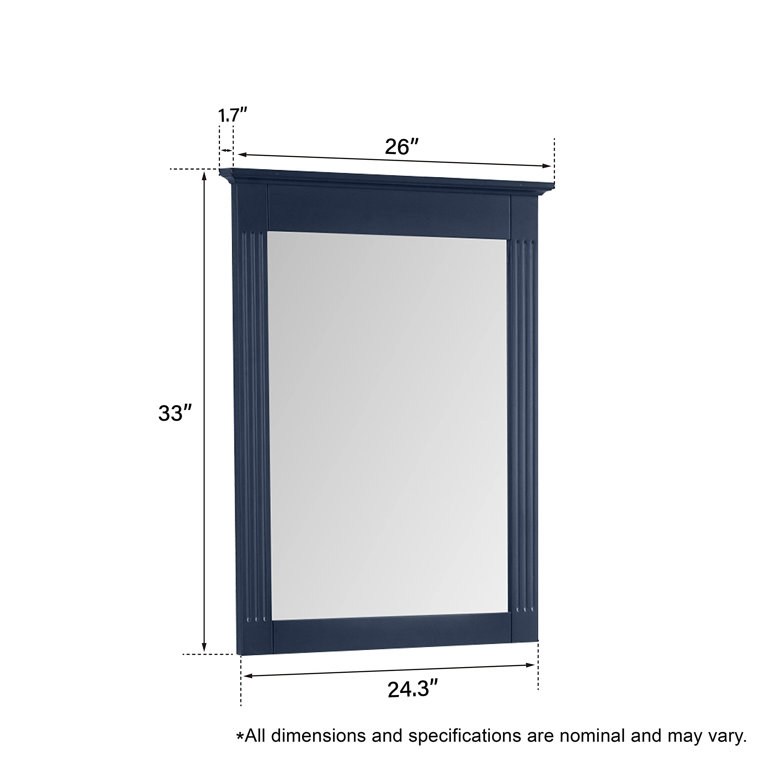 WELLFOR 60 Inch Double Sink Bathroom Vanity Set with Anti-Fog Mirrors, Wood Cabinet with Doors & Drawers, Navy Blue Freestanding Vanity with Quartz Countertop - Perfect for Master Bathroom, Guest Bath & Powder Room Renovations