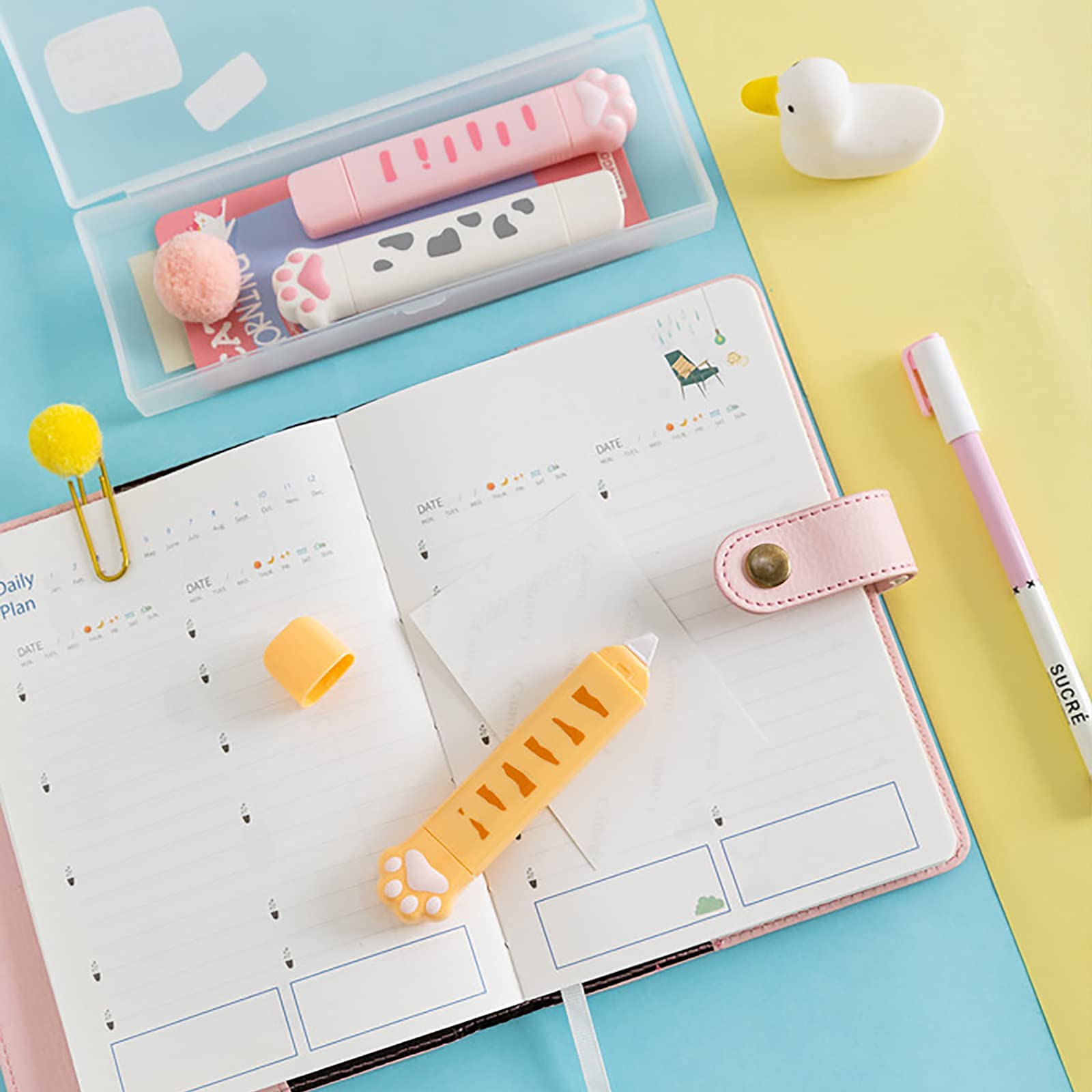 Doraking Cartoon Correction Tape - Cute Cat Paw Dual Tips (Glue & Correction) for DIY, Scrapbooking, School & Office - Perfect for Kids, Students & Craft Lovers