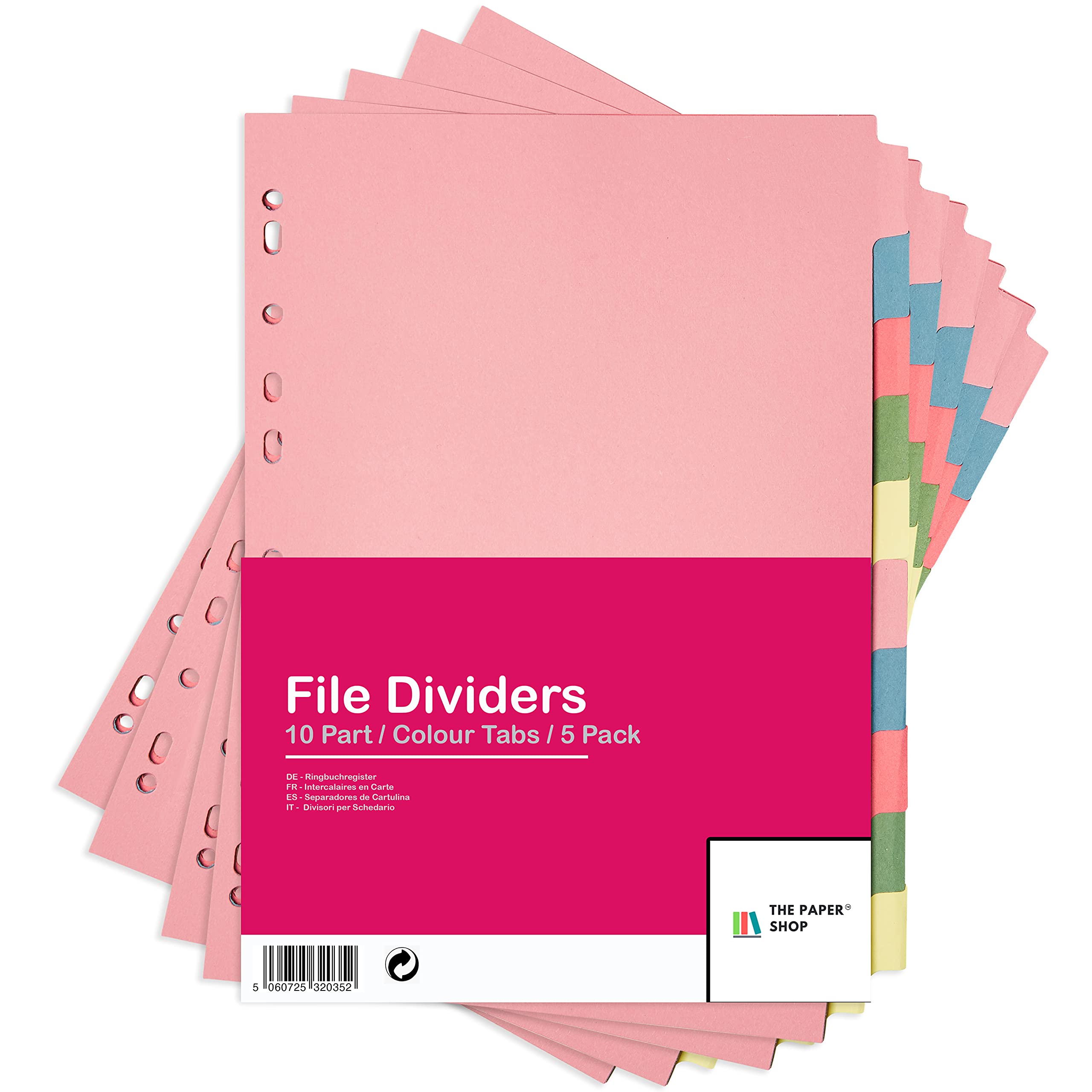 10 Tab Dividers for 3 Ring Binder - 5 Pack Index Dividers with Tabs, Perfect for Organizing School, Office & Home Documents | Easy Filing System for Binders, Folders & Notebooks