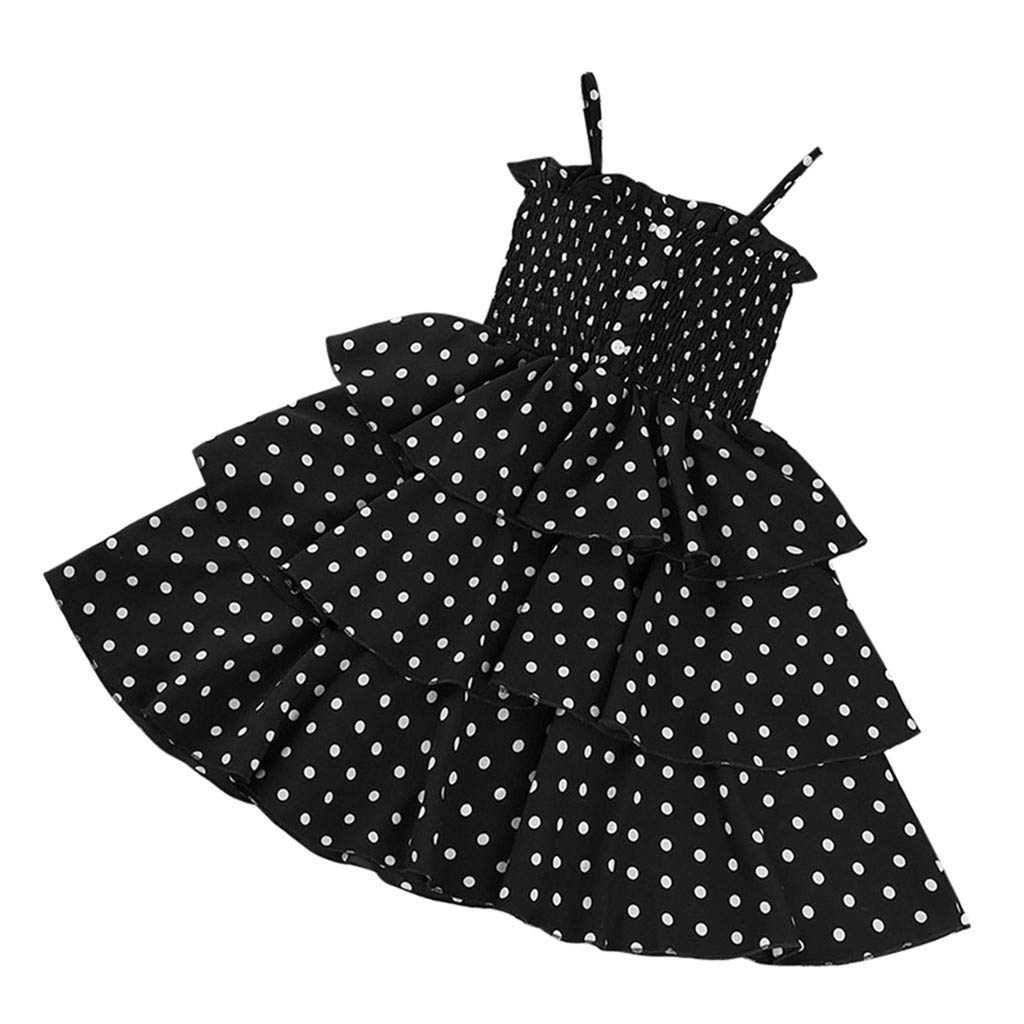 Girls' Sleeveless Dot Print Princess Dress with Suspender - Toddler & Baby Casual Wear for Party, Photo Shoot & Daily Play