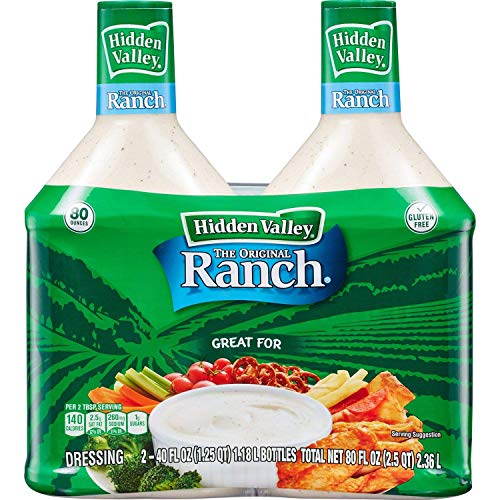 Hidden Valley Original Ranch Dressing - 6 Pack (2 x 40 fl oz Bottles) | Creamy Salad Dressing, Veggie Dip & Wing Sauce for Parties, BBQs & Family Meals