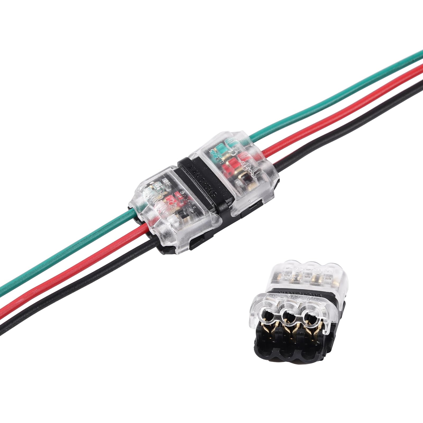 Low Voltage Wire Connectors - Quick Solderless Splice Connectors for 20-24 Gauge Wires (2 Way 3 Pins, 12 Pack) | Ideal for Automotive, Home Electrical & DIY Projects